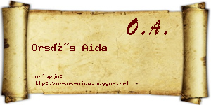 Orsós Aida névjegykártya
