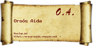 Orsós Aida névjegykártya